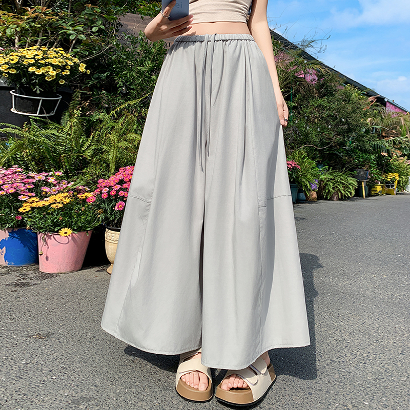 天絲闊腿褲女2026夏季薄款寬松遮胯顯瘦垂感休閑冰絲梧桐九分褲