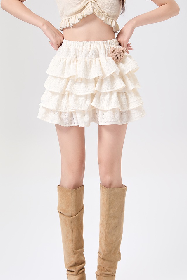 實拍辣妹純欲蓬蓬蛋糕半身裙女2026春夏新款芭蕾風小個子奶油短裙