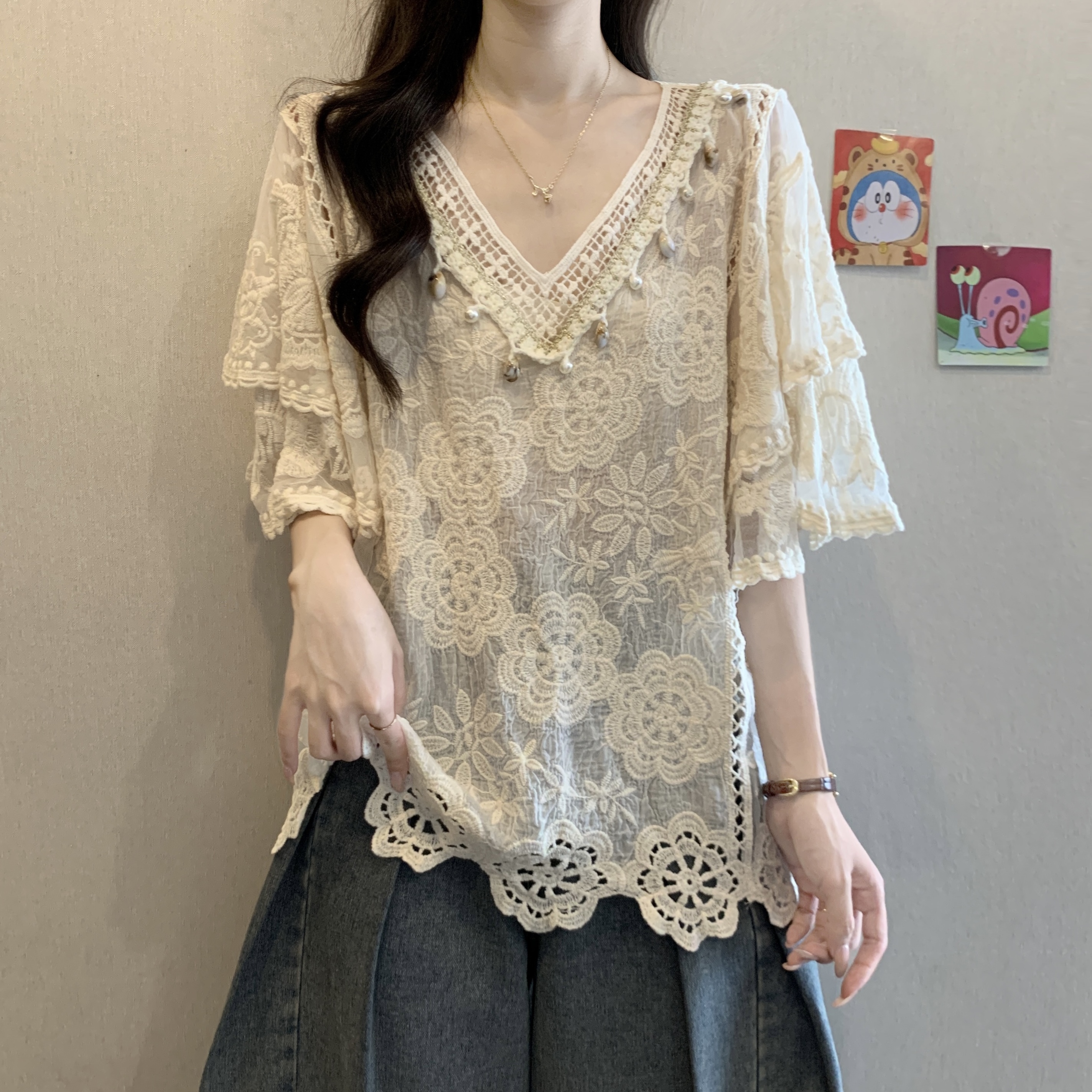 MY11222# 大码复古风显瘦衬衫女夏季秋季流行单品新款上衣独特超好看小...