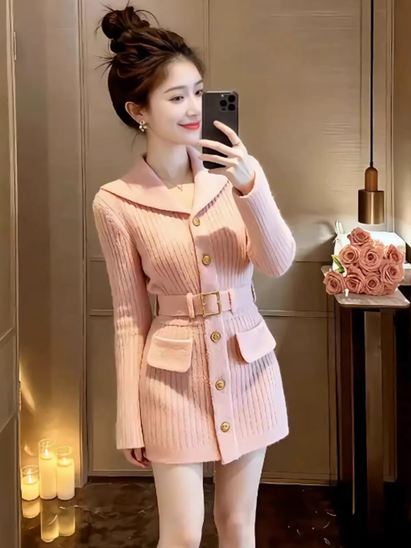 MY15942# 高端精致气质小香风针织连衣裙新款重要场合收腰短裙女装女裝貨源服裝批發