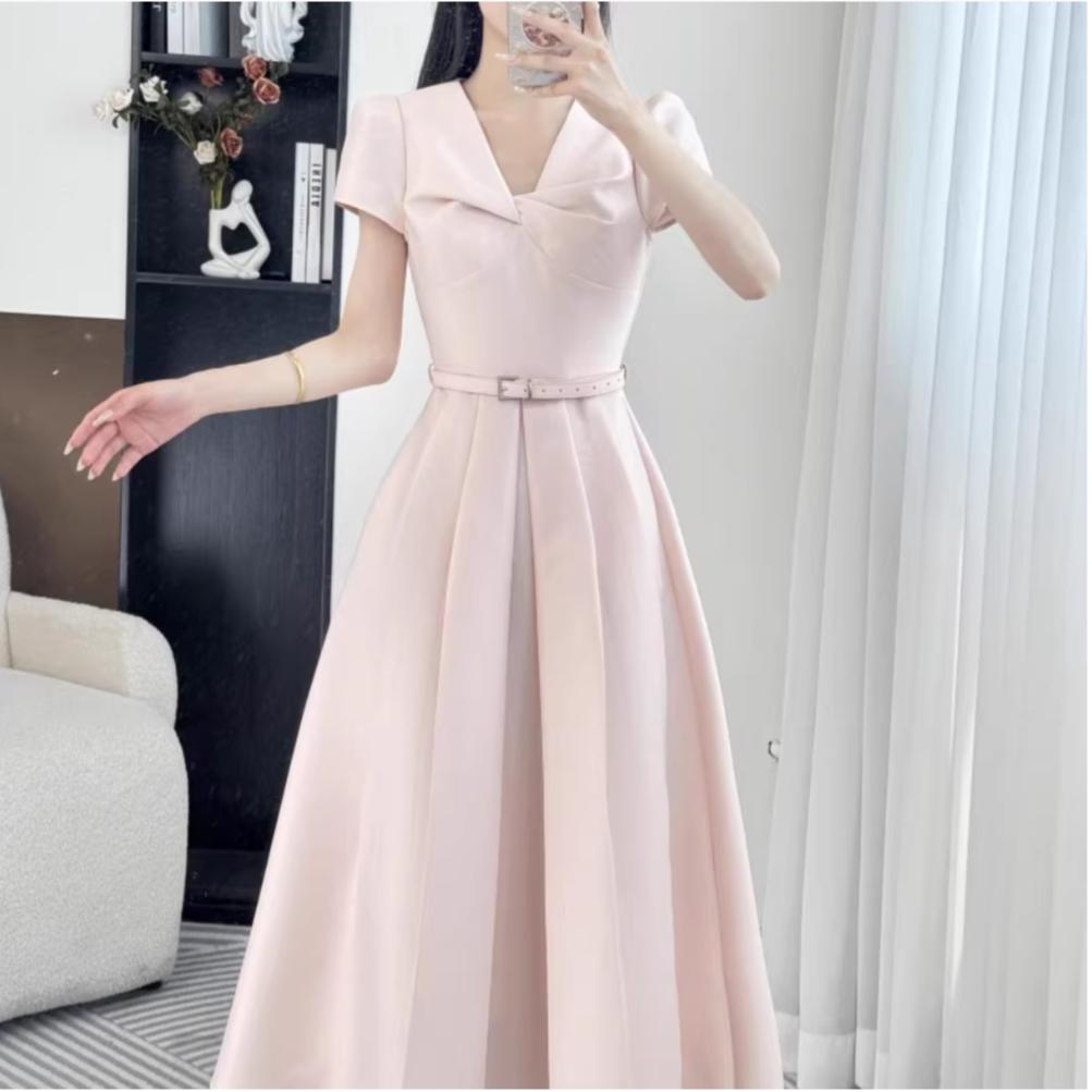 MY10916# 大码女装夏季新款法式时尚长款简约气质连衣裙女裝貨源服裝批發