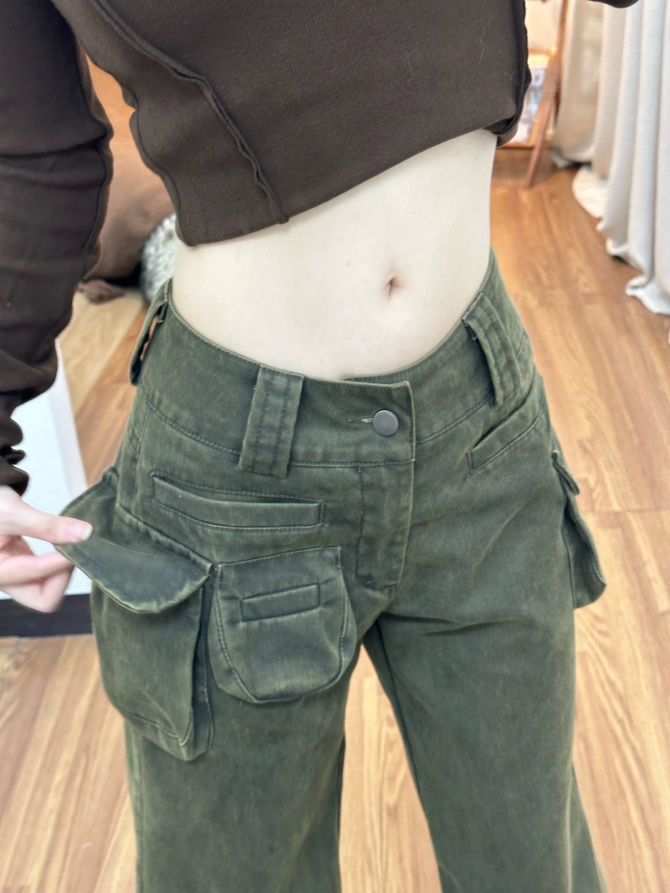 小眾辣妹低腰微喇叭牛仔褲褲子女2026春季新款寬松直筒拖地長褲