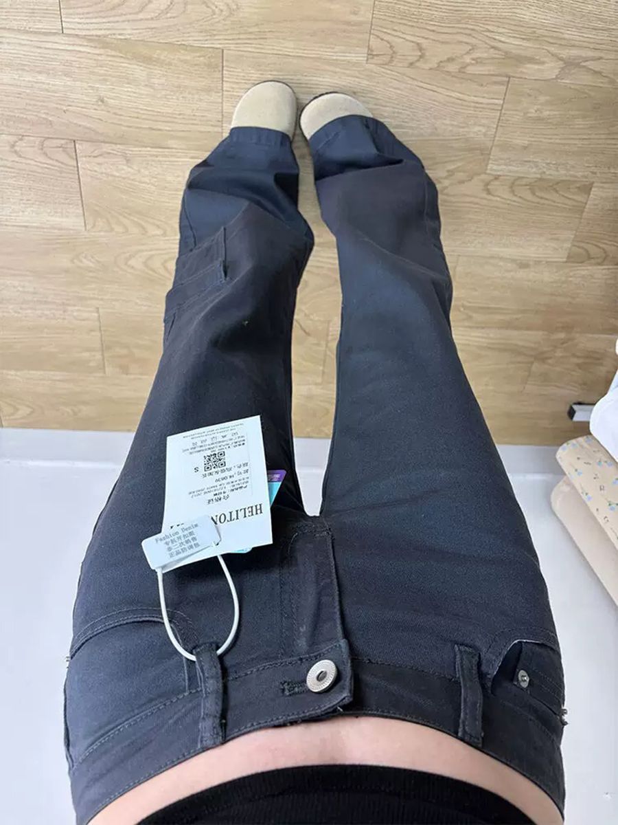 美式復古灰色低腰微喇工裝牛仔褲女2026春夏新款顯瘦拖地喇叭褲子