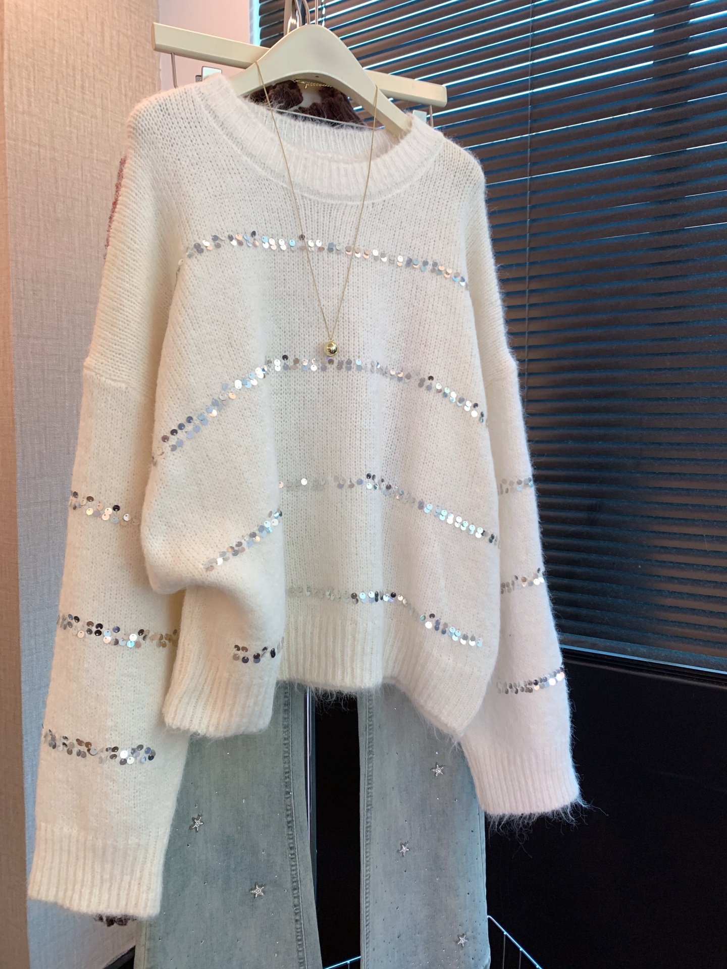 MY15614# 复古圆领毛衣女新款宽松软糯套头针织衫长袖上衣女裝貨源服裝批發