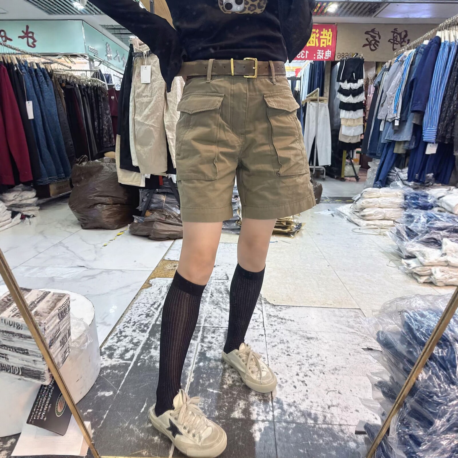 2026夏季新款高腰牛仔短褲女大碼梨型身材顯瘦小個子工裝四分褲子