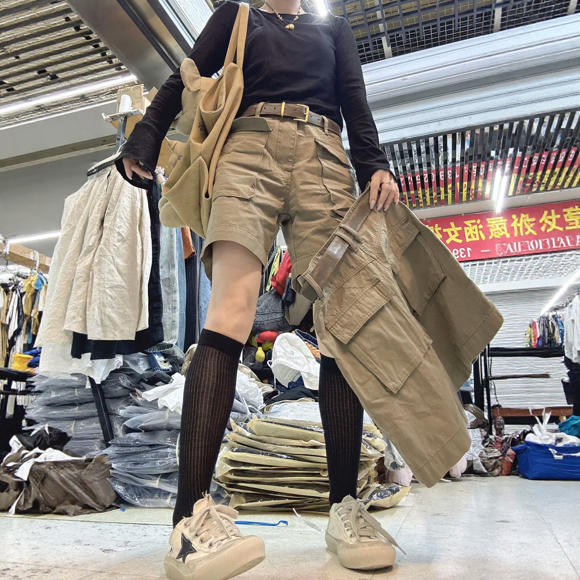 2026夏季新款高腰牛仔短褲女大碼梨型身材顯瘦小個子工裝四分褲子