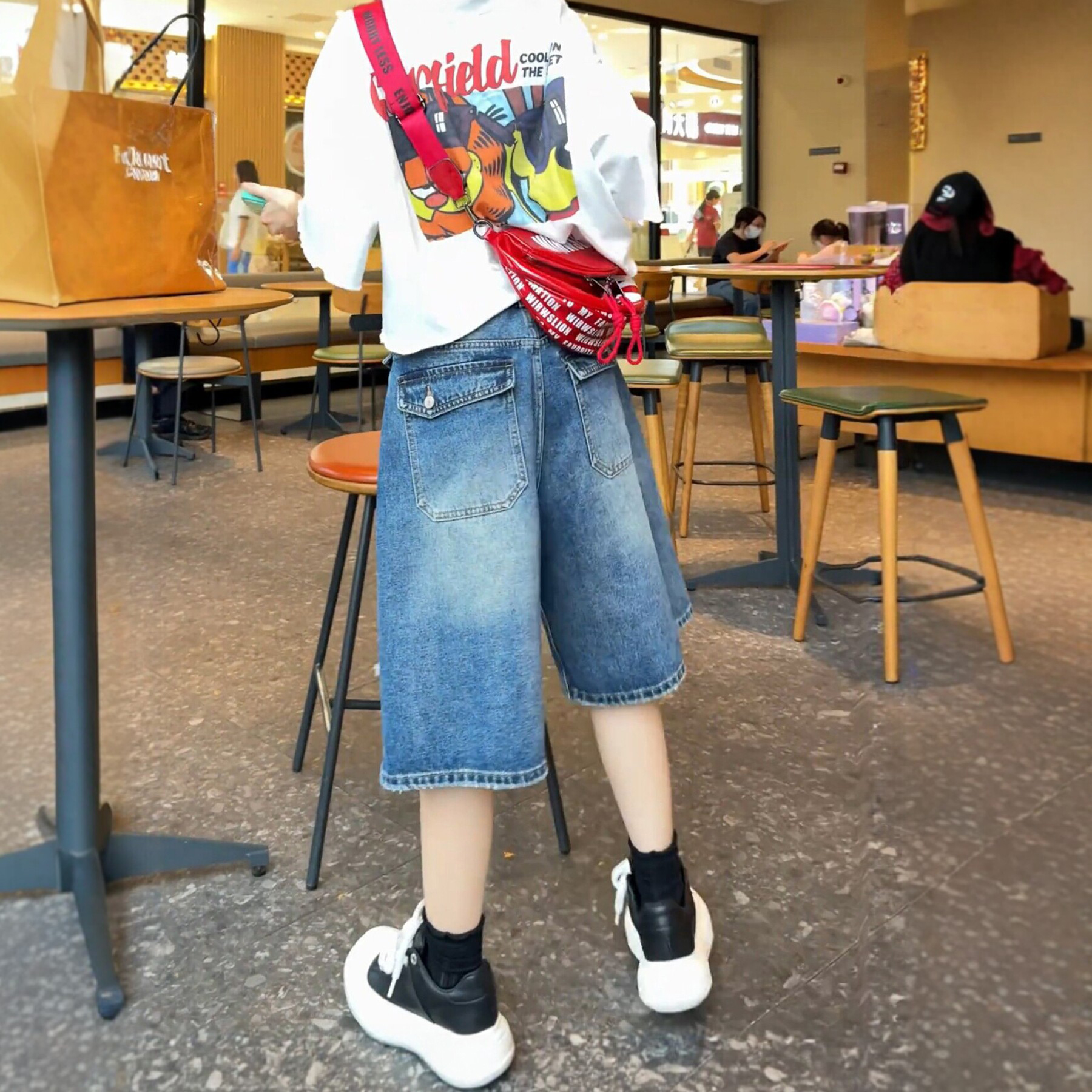 破洞牛仔短褲女夏季薄款2026新款大碼胖mm顯瘦梨型身材美式五分褲