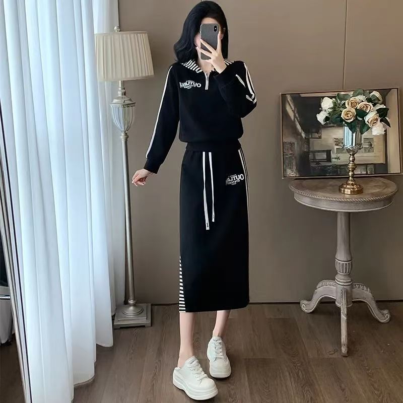MY70210# 时尚套装裙新款韩版连帽卫衣显瘦休闲半身裙两件套潮女裝貨源...