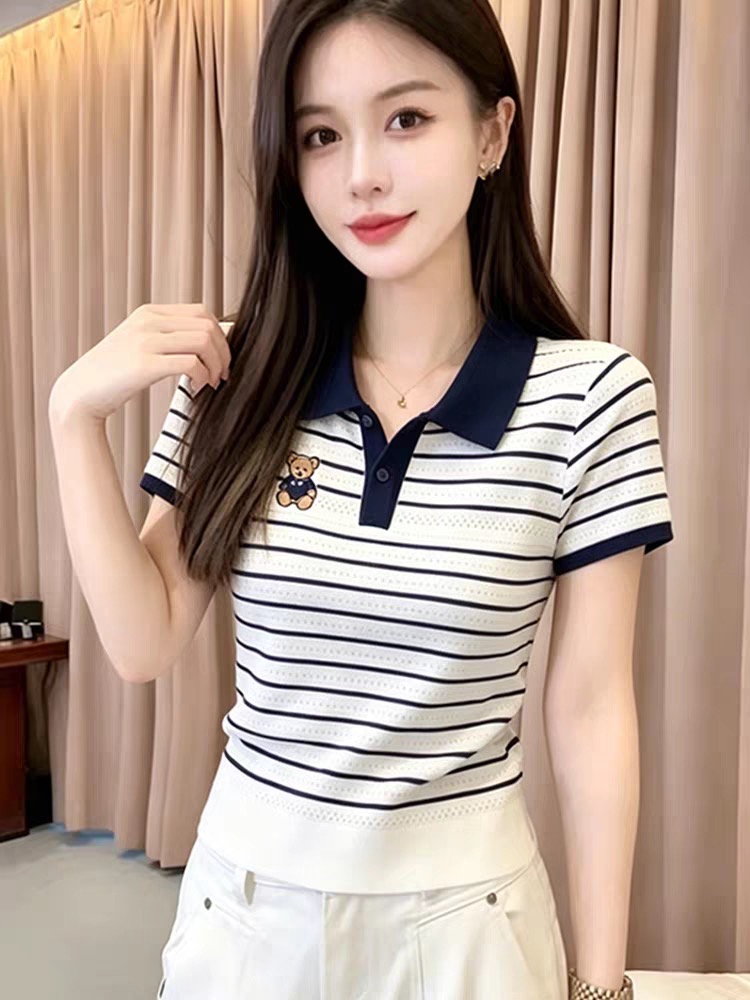 今年流行的爆款女裝夏季2026新款polo領針織衫獨特漂亮巨好看上衣