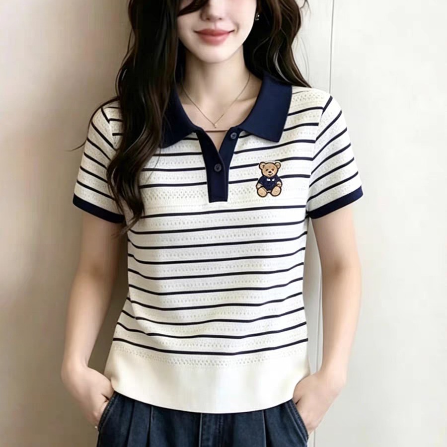 今年流行的爆款女裝夏季2026新款polo領針織衫獨特漂亮巨好看上衣