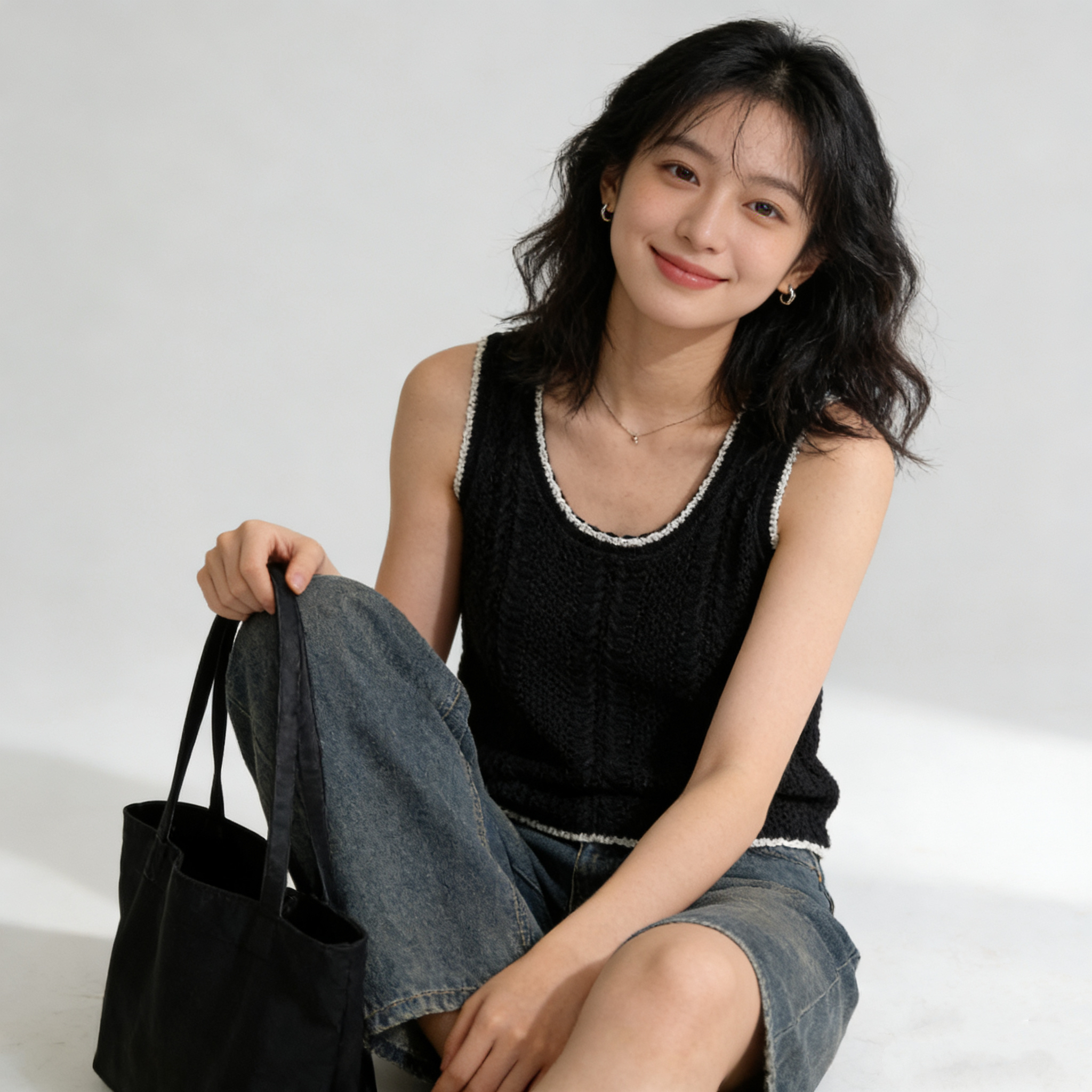 法式休閑甜美麻料背心2026夏季新款韓版薄款坎肩百搭純色無袖T恤