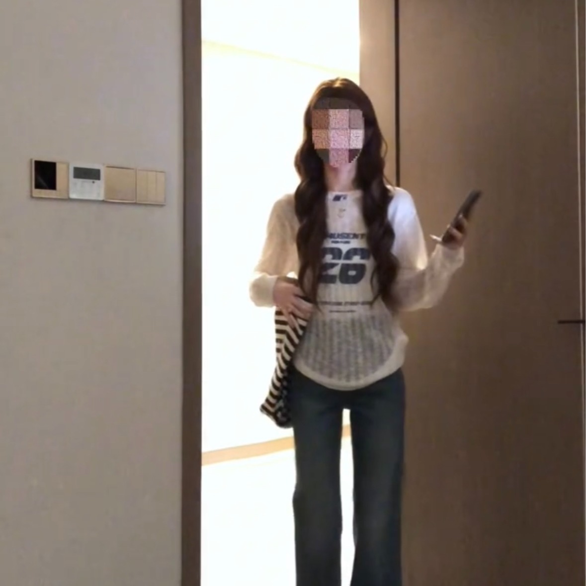 寬松慵懶風鏤空針織罩衫女夏季學生百搭圓領長袖設計感防曬上衣女