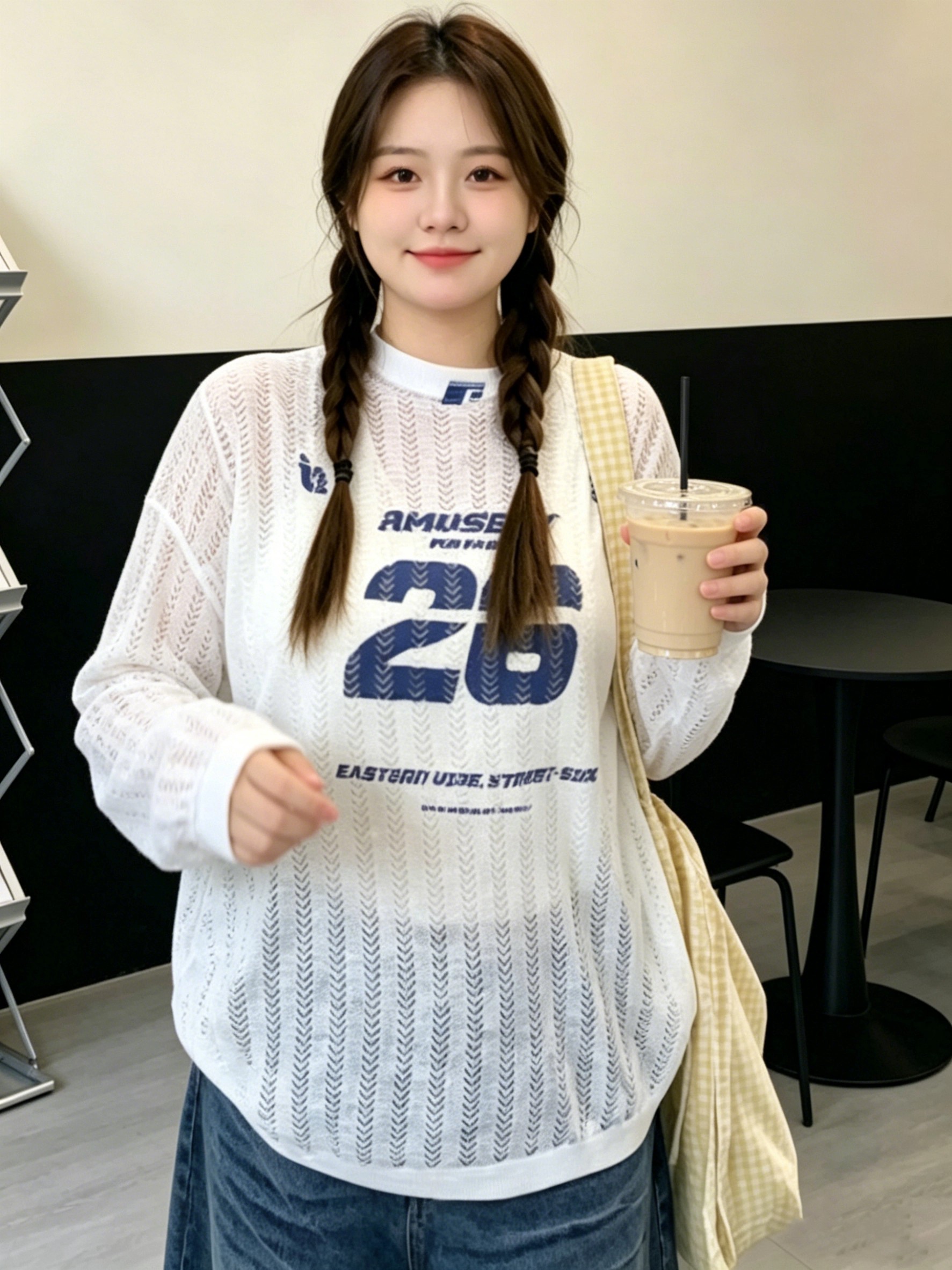 夏季新款輕薄鏤空長袖針織防曬罩衫T恤女美式設計感寬松顯瘦上衣
