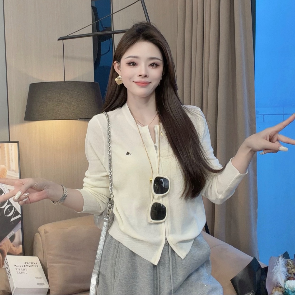 春夏季搭配條紋針織衫休閑簡約慵懶風上衣女