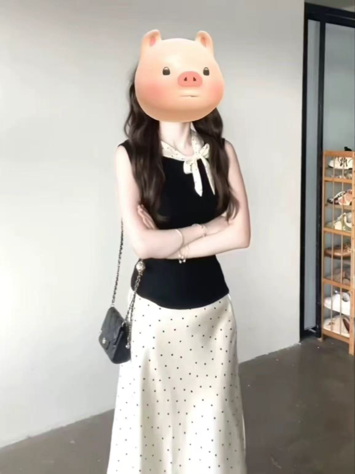 法式赫本風蝴蝶結無袖背心女夏季純欲風性感修身酷辣chic黑色上衣