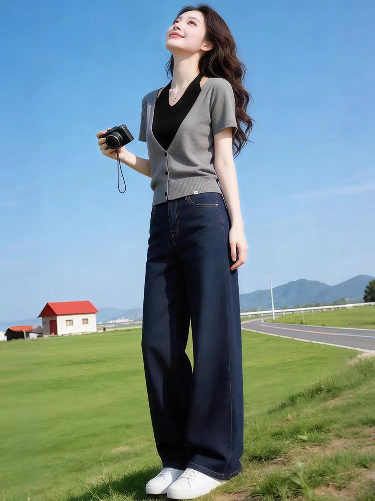 設計感假兩件掛脖針織衫女2026年夏季新款洋氣獨特漂亮巨好看上衣