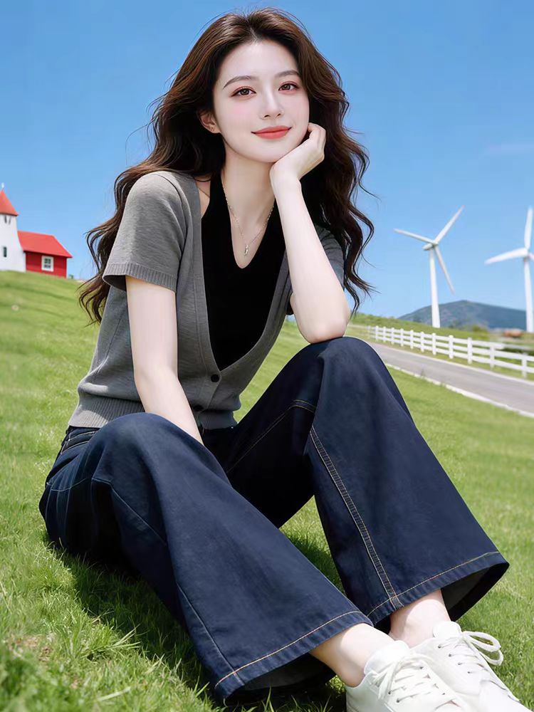 設計感假兩件掛脖針織衫女2026年夏季新款洋氣獨特漂亮巨好看上衣