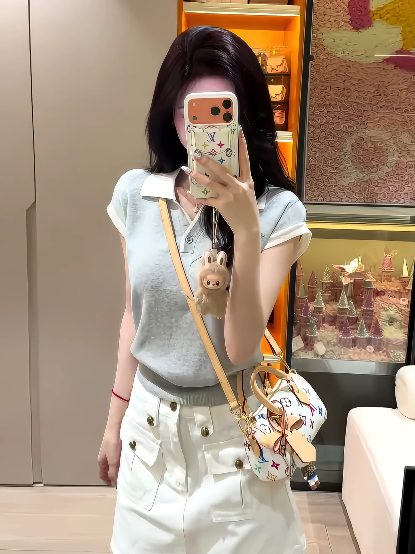 撞色polo領小飛袖冰絲針織衫女夏季修身翻領短款巨好看的夏日上衣