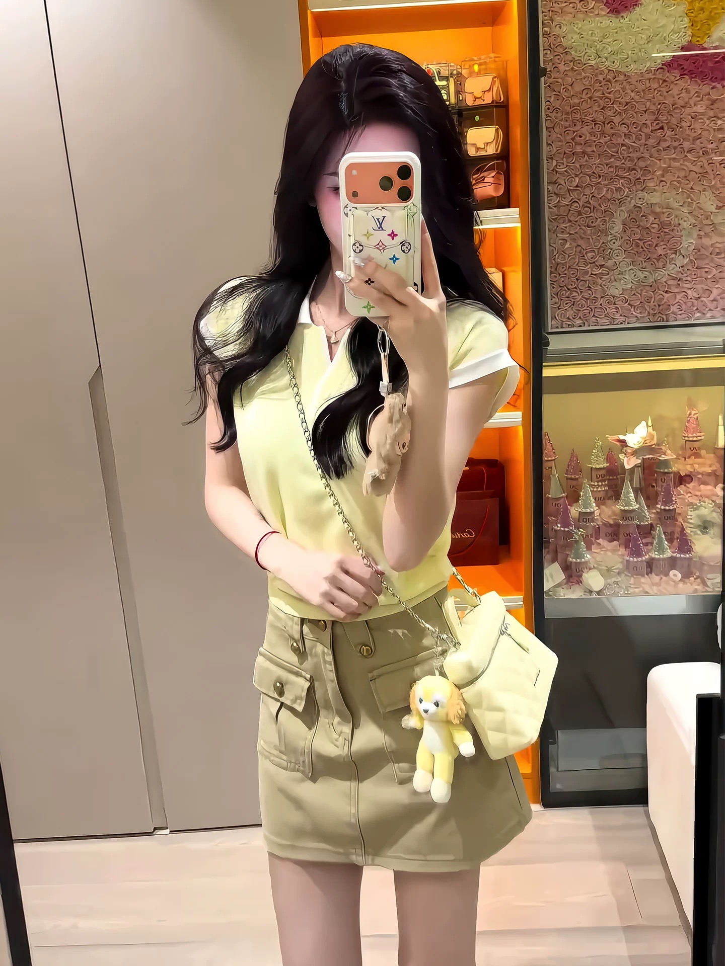 撞色polo領小飛袖冰絲針織衫女夏季修身翻領短款巨好看的夏日上衣