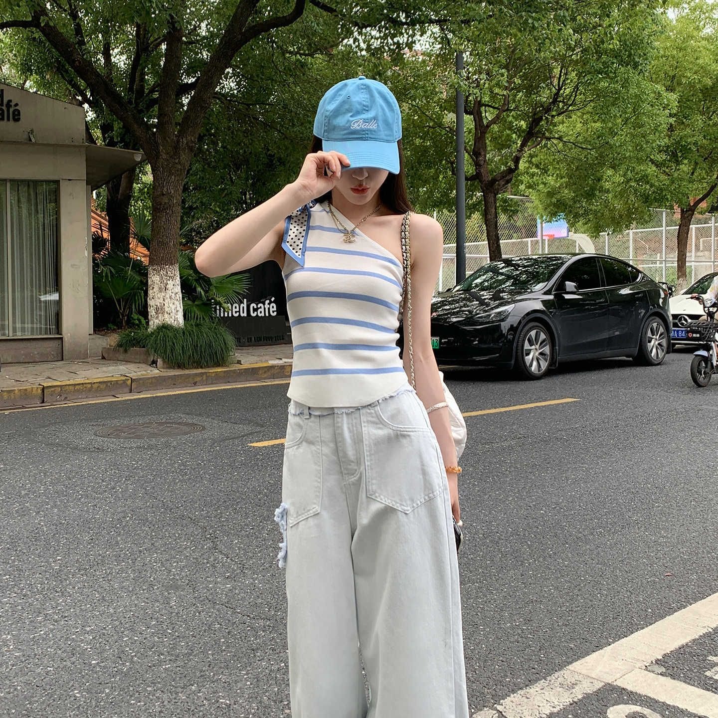 露肩針織吊帶背心女夏新款外穿高級感氣質減齡短款上衣