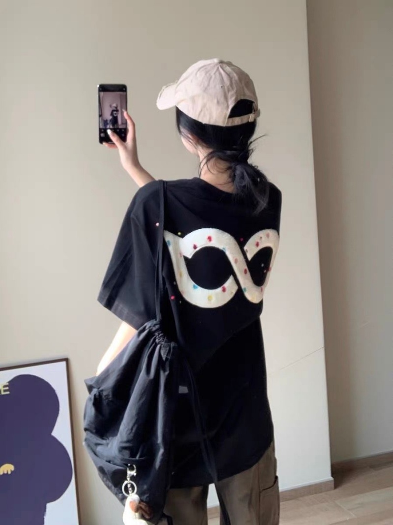 RY129# 纯棉原版刺绣品质升级美式设计百搭潮流新款2026夏季女短袖