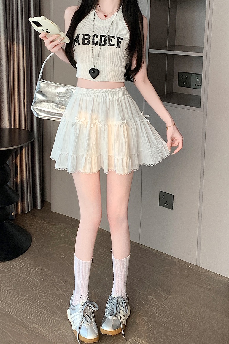 實拍～蕾絲邊白色半身裙女夏季2026新款a字短裙小個子百搭半身裙