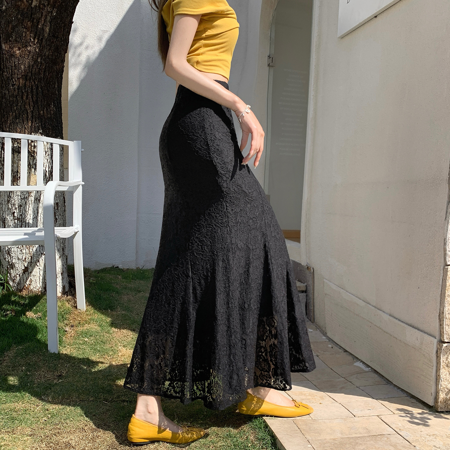 白色氣質蕾絲魚尾半身裙女2026夏季新款垂感高級感長裙a字包臀裙
