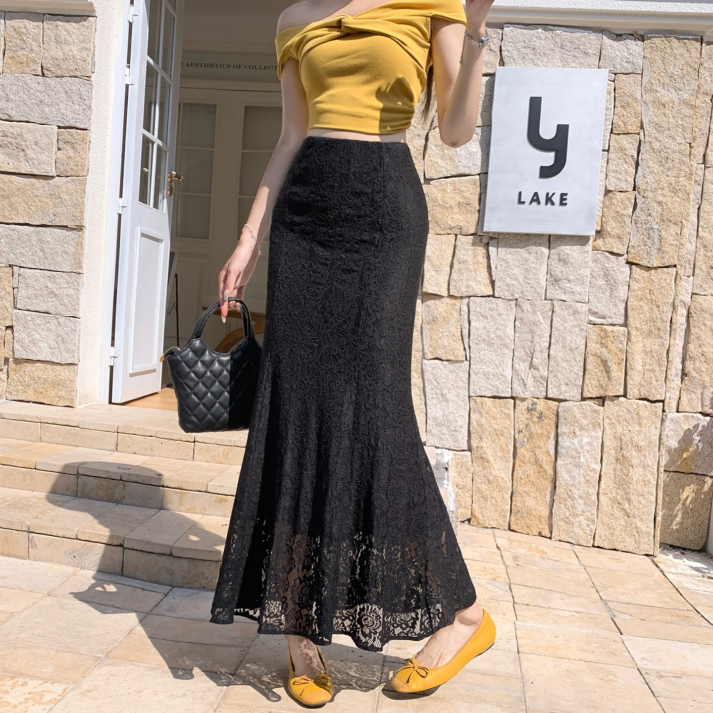 白色氣質蕾絲魚尾半身裙女2026夏季新款垂感高級感長裙a字包臀裙
