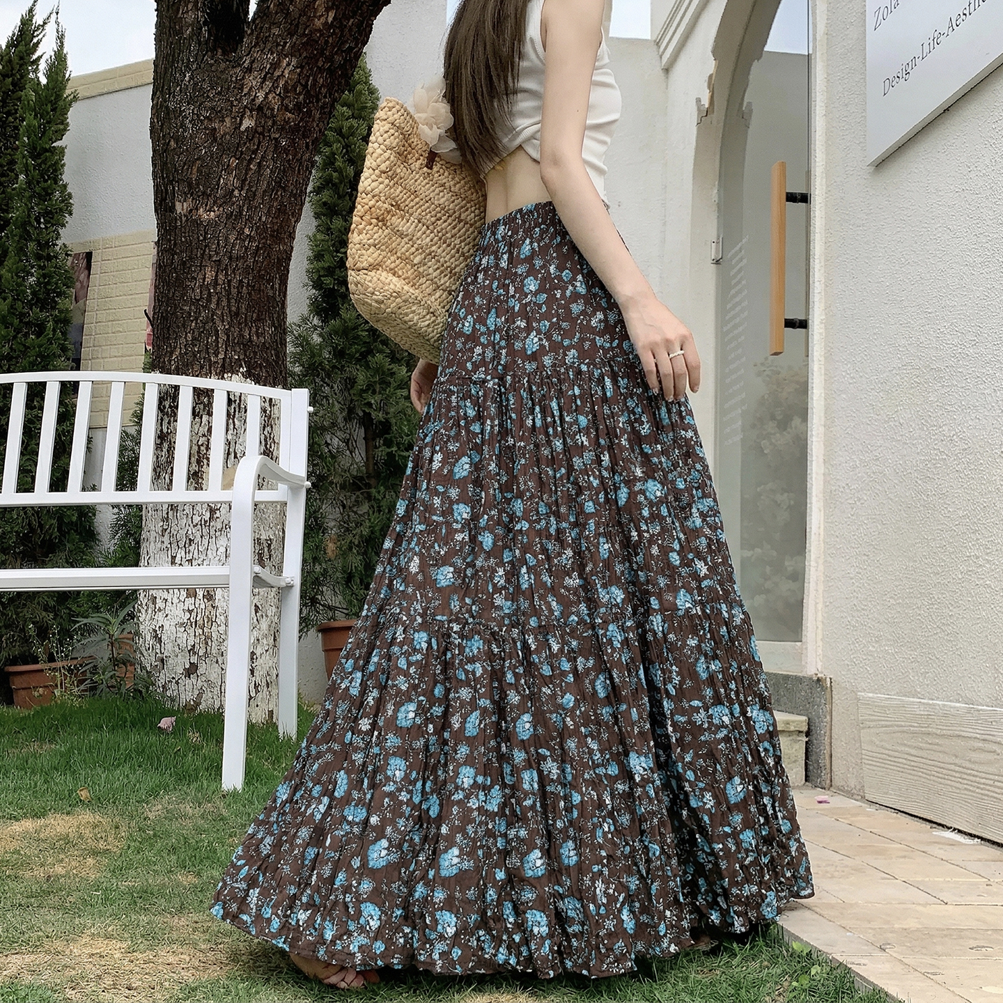 設計感碎花半身裙女2026夏季新款韓版復古風氣質高腰顯瘦A字長裙