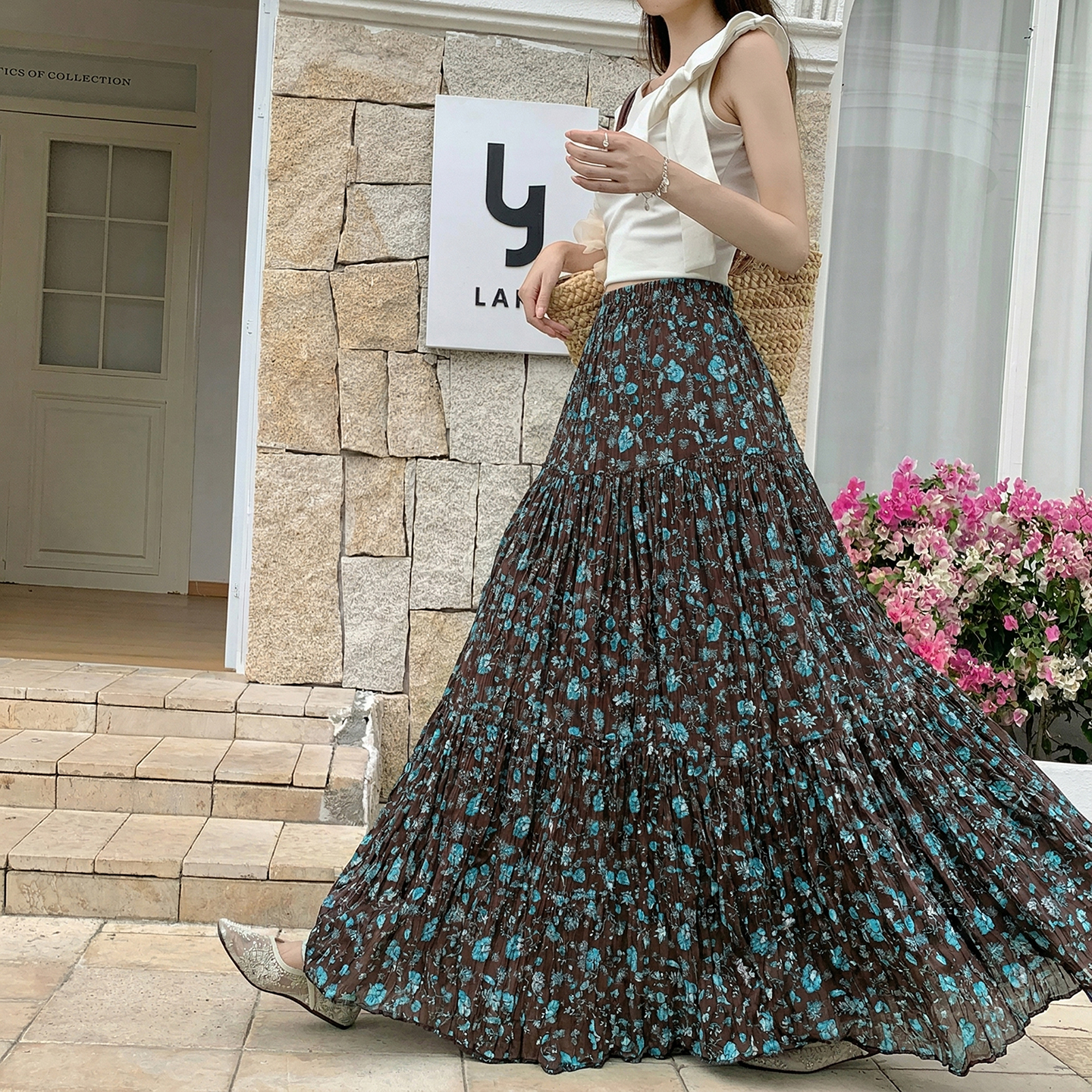 設計感碎花半身裙女2026夏季新款韓版復古風氣質高腰顯瘦A字長裙