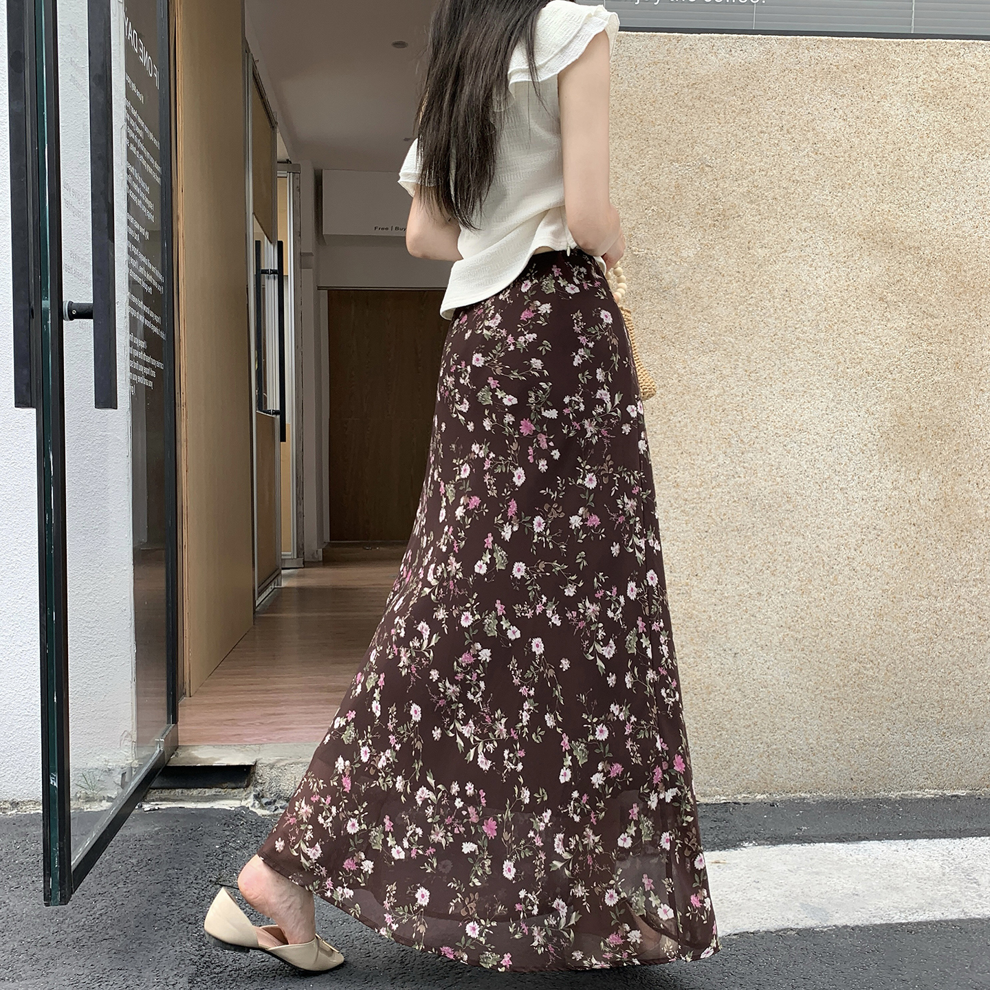 溫柔碎花松緊腰半身裙女2026夏季新款氣質高腰顯瘦A字裙魚尾長裙