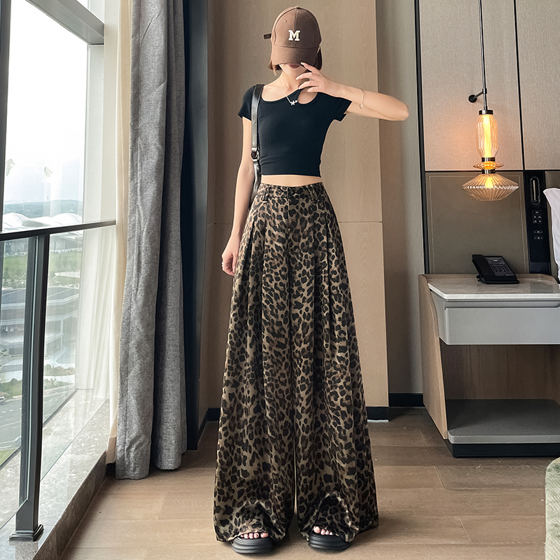 實拍休閑醋酸闊腿褲子女2026夏季新款百搭顯瘦垂感寬松拖地直筒褲