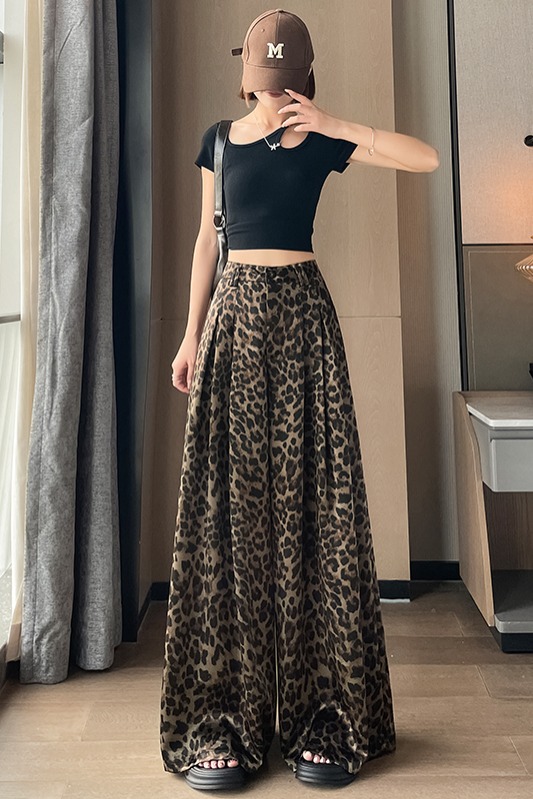 實拍休閑醋酸闊腿褲子女2026夏季新款百搭顯瘦垂感寬松拖地直筒褲