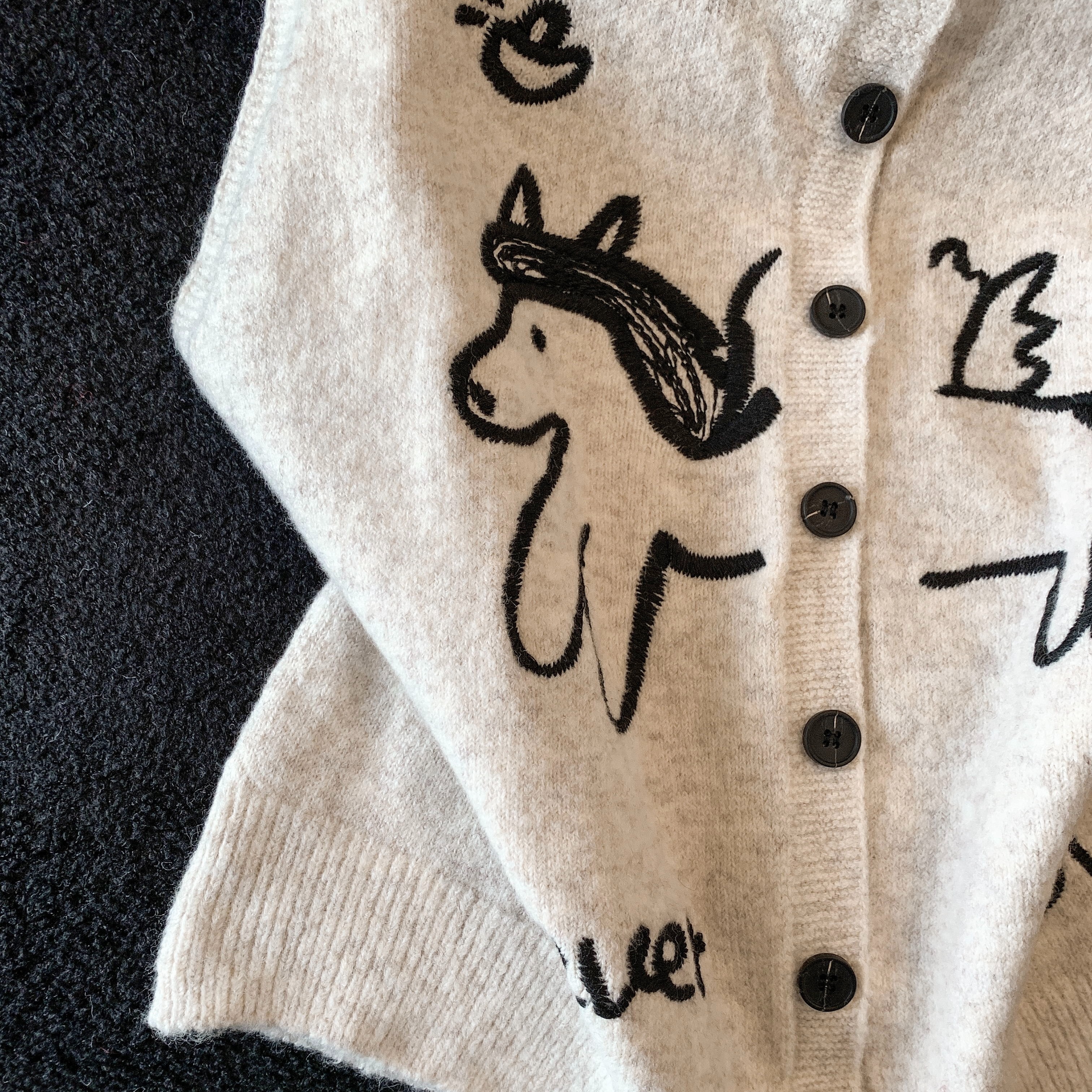 實拍 韓系學院風小馬刺繡圓領單排扣外穿疊穿針織馬甲春秋上衣女
