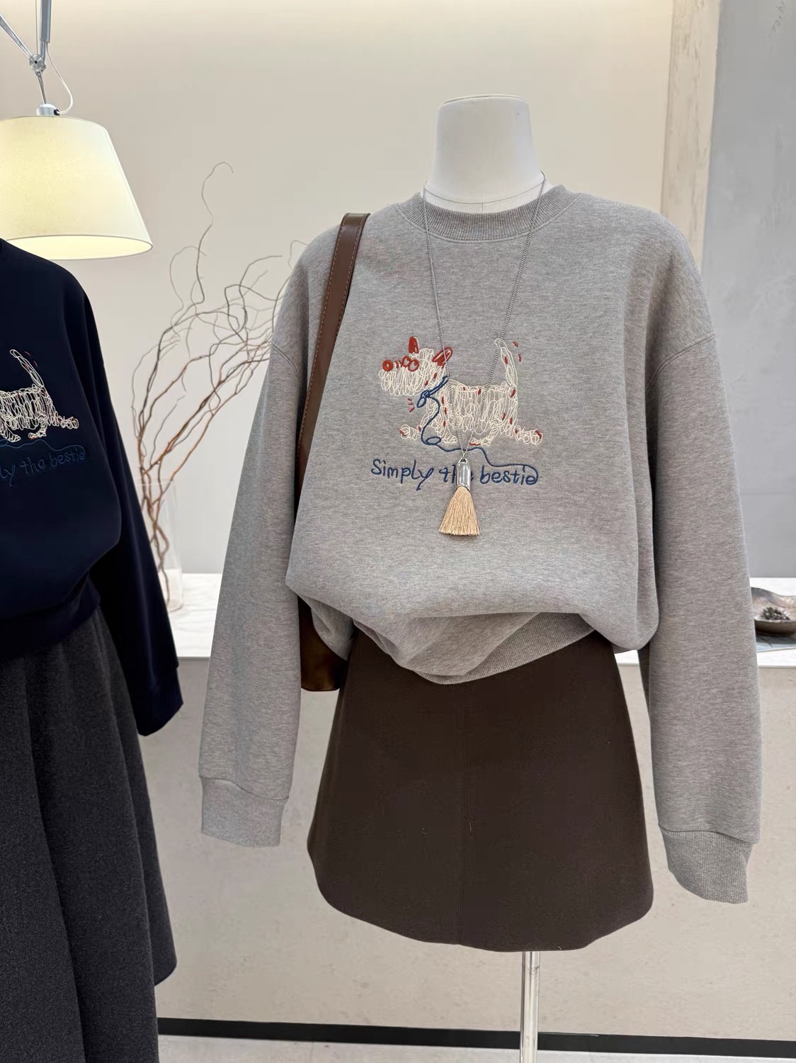 MY17572# 华棉复真超特大码300斤百搭韩版刺绣卫衣新款宽松加绒上衣...