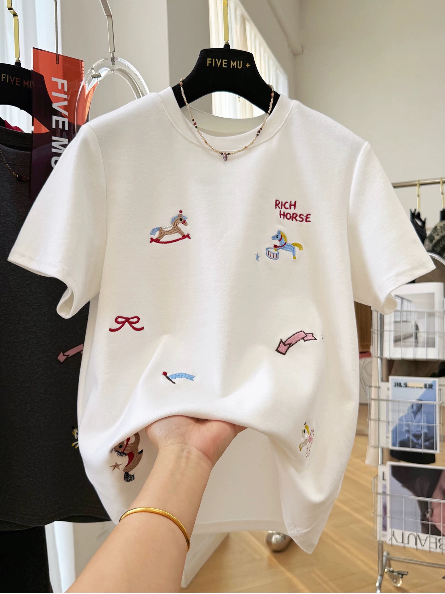 MY17568# 德绒特大码300斤新款韩版百搭休闲重工卡通刺绣短袖T恤女...