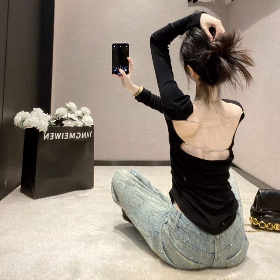 璀璨星光~重工燙鉆水洗淺色牛仔褲女2026新款春夏高腰寬松闊腿褲