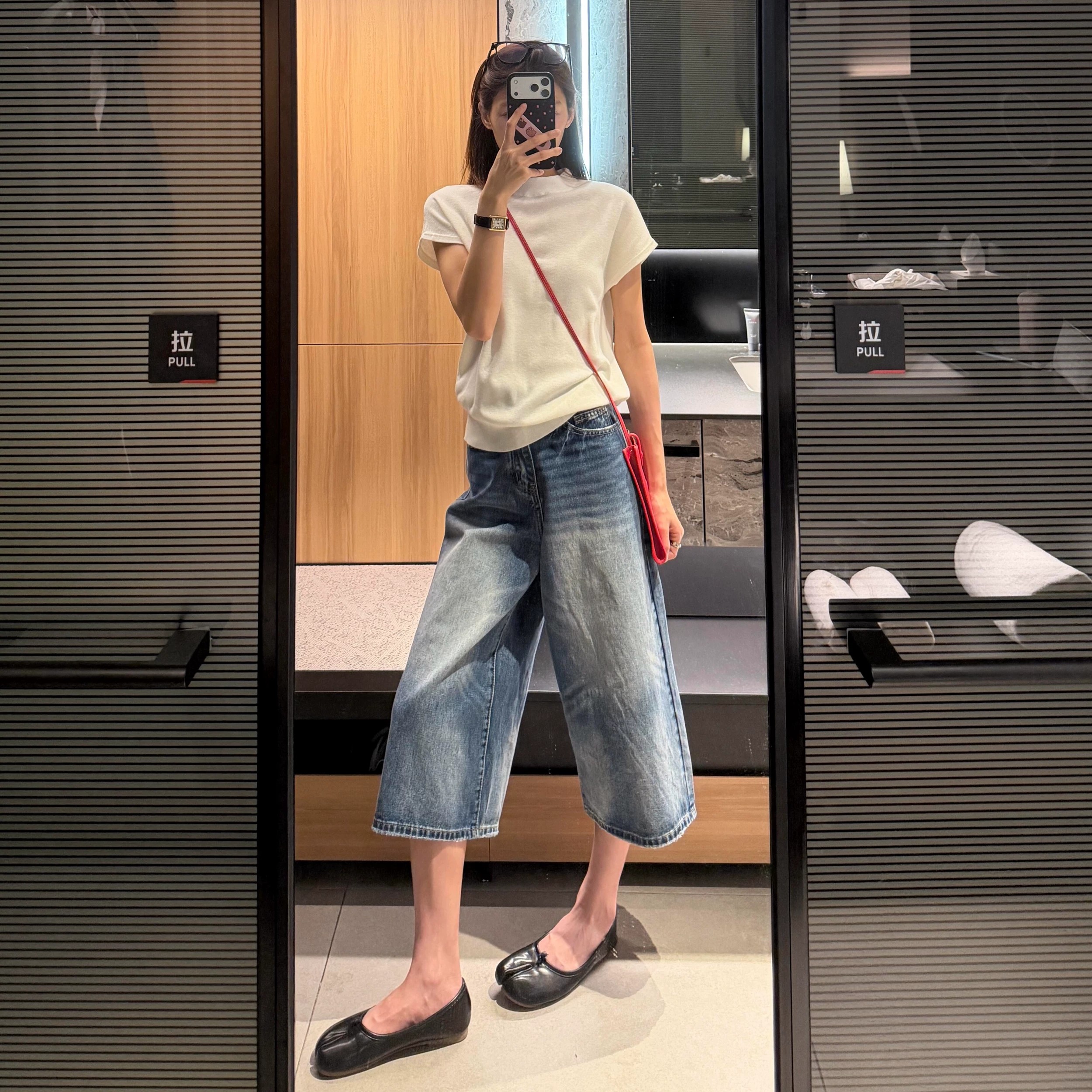 美式復古高腰寬松闊腿牛仔褲女2026年夏季新款垂感百搭直筒七分褲