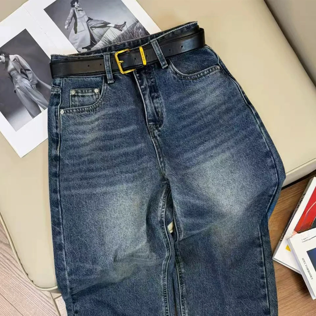 歐貨夏款設計感后袋刺繡彎刀褲2026年新款寬松顯瘦爆款八分牛仔褲