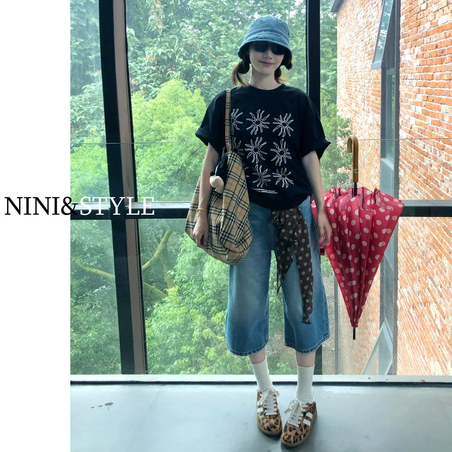 美式復古高腰七分牛仔褲女2026夏季新款中褲小個子短褲寬松闊腿褲
