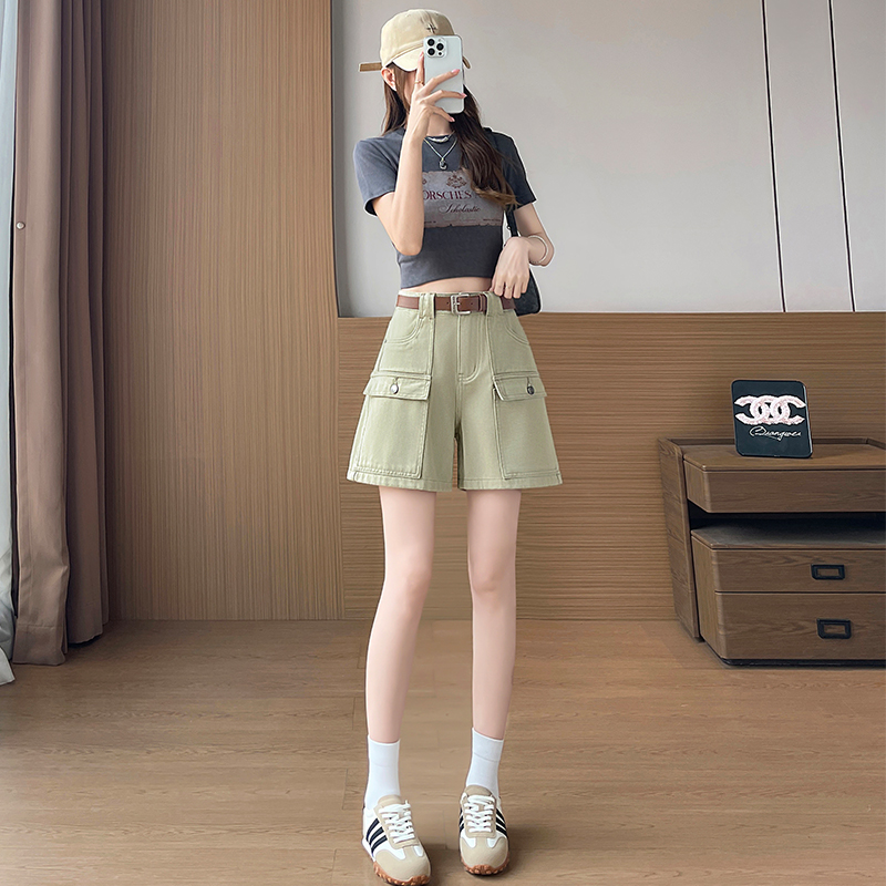 2026新款梨型身材高腰顯瘦時尚百搭洋氣寬松闊腿休閑短褲女夏薄款