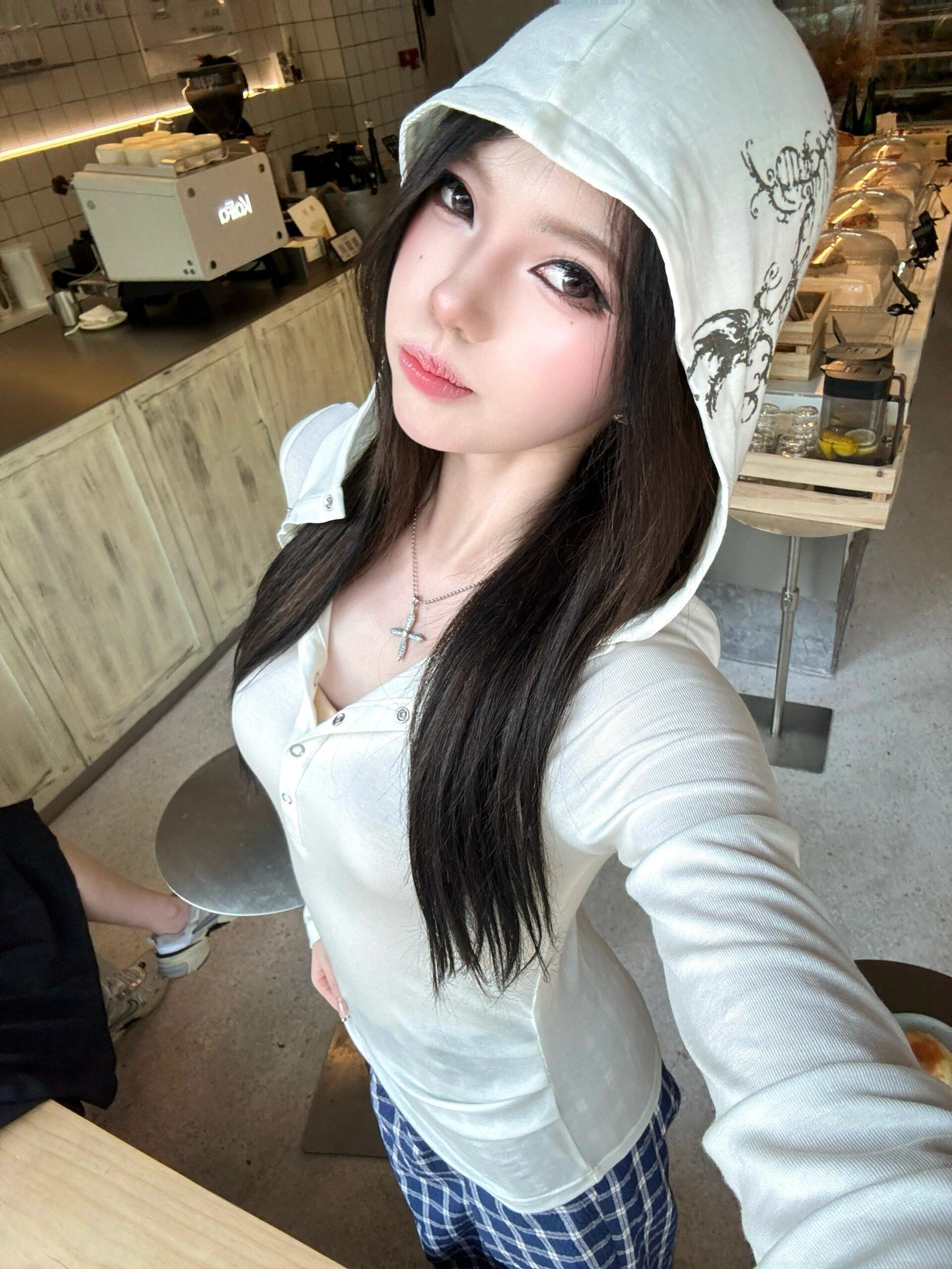 MY11124# BIGGOLD韩版哥特风连帽长袖防晒罩衫女裝貨源服裝批發