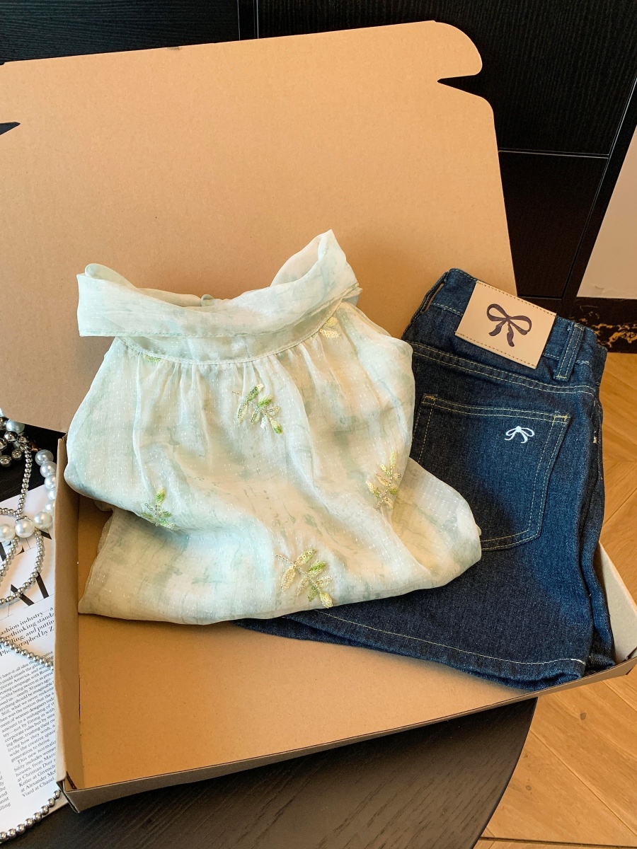 實拍2026夏季新款法是式輕奢高級感無袖雪紡衫重工刺繡亮片上衣