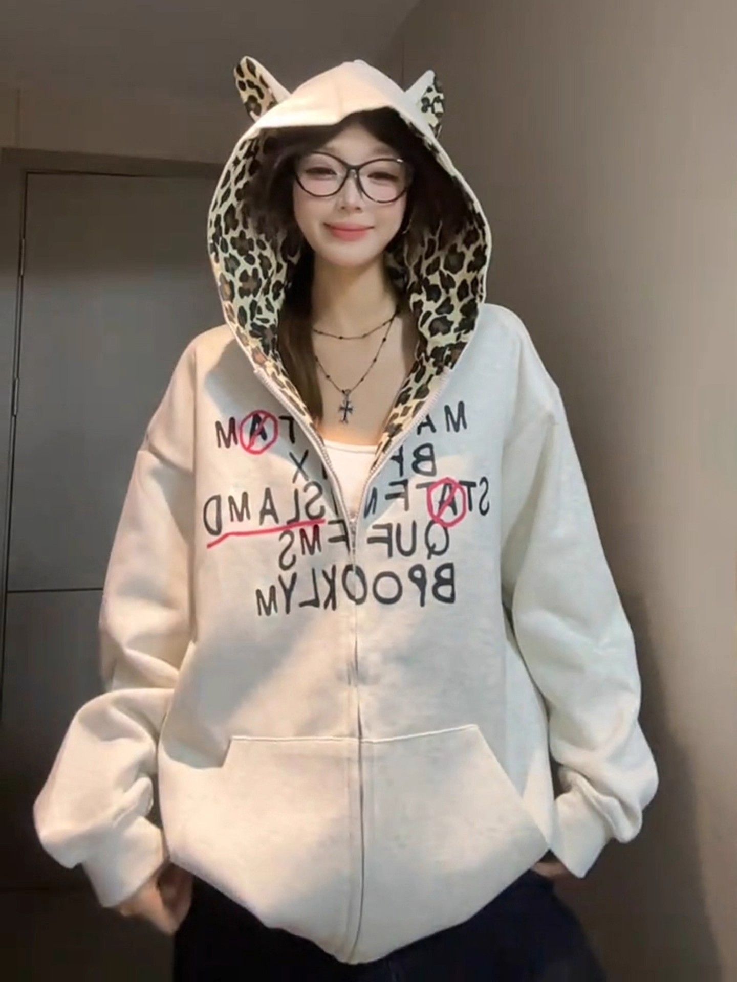 MY14306# 薄款/加绒 原版做工 纯棉华棉复合拉链外套卫衣女女裝貨源...
