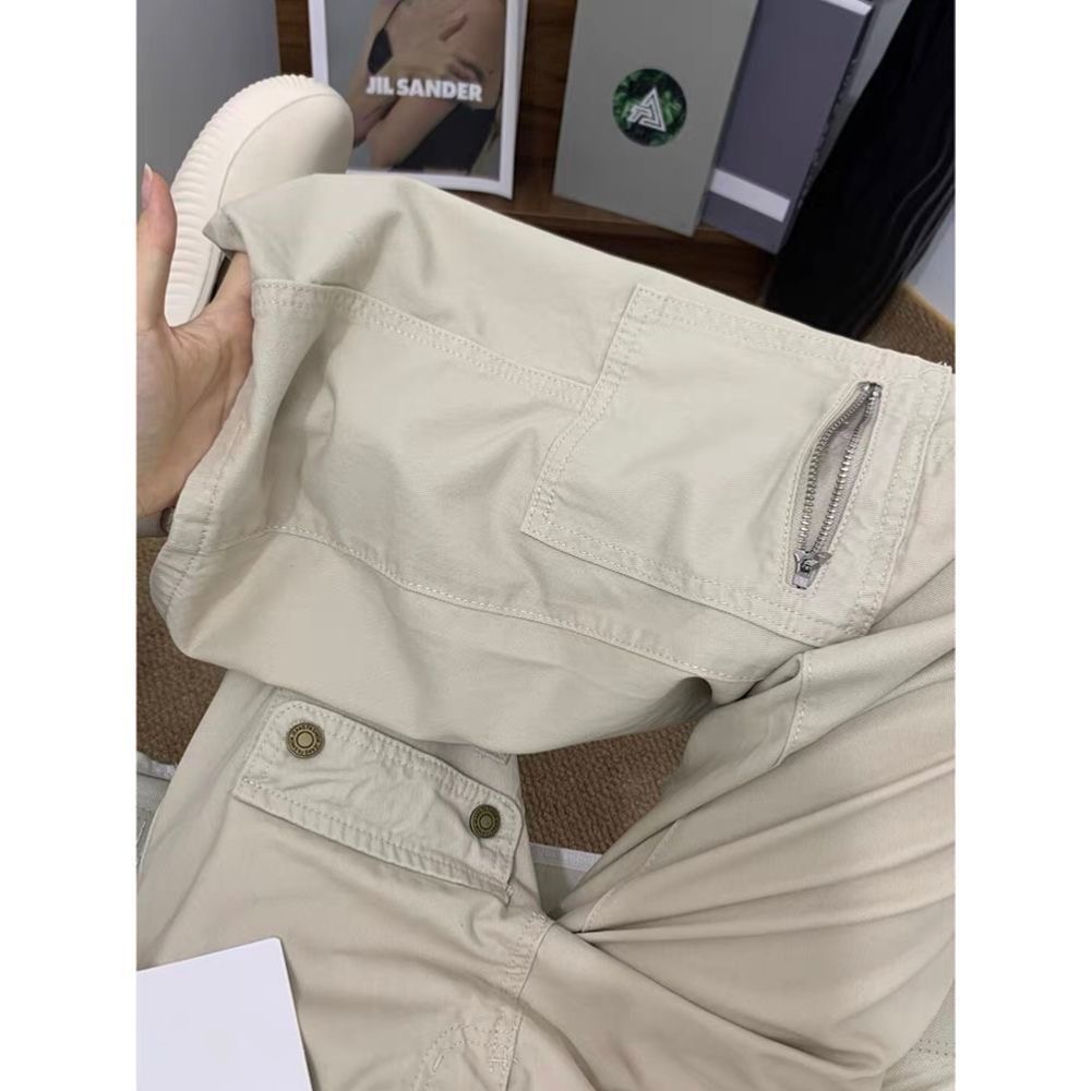 小個子美式工裝微喇牛仔褲女夏季新款高腰顯瘦設計感喇叭褲子