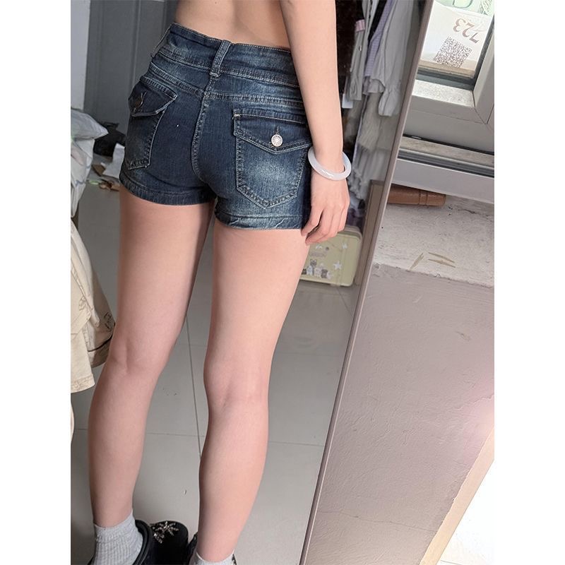 小個子美式辣妹低腰牛仔短褲女夏季新款百搭顯瘦修身提臀a字熱褲