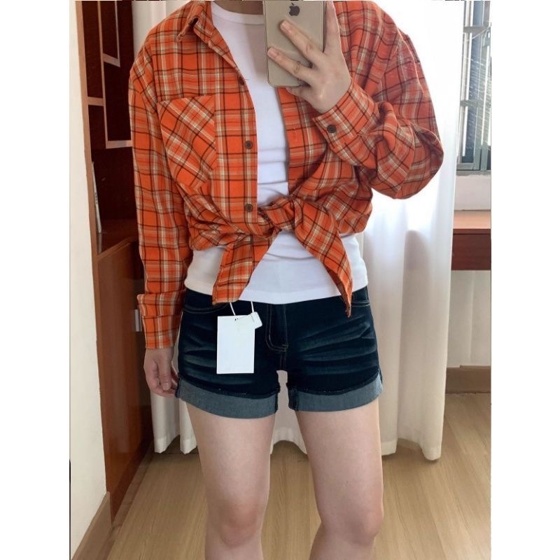 小個子辣妹高腰顯瘦牛仔超短褲女夏季新款深藍色設計感卷邊熱褲子