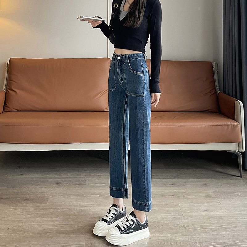 實拍2026春季彈力小個子牛仔褲女鉛筆褲修身直筒褲