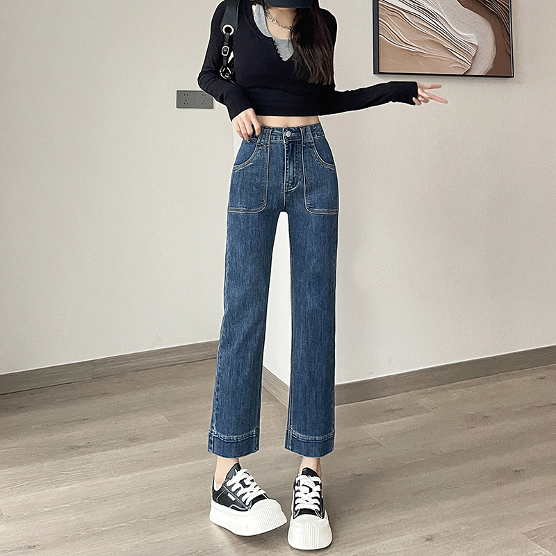 實拍2026春季彈力小個子牛仔褲女鉛筆褲修身直筒褲