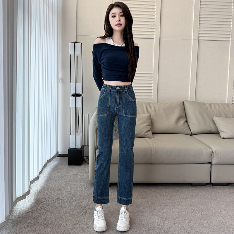 實拍2026季新款彈力牛仔褲女小個子高腰鉛筆褲修身直筒褲